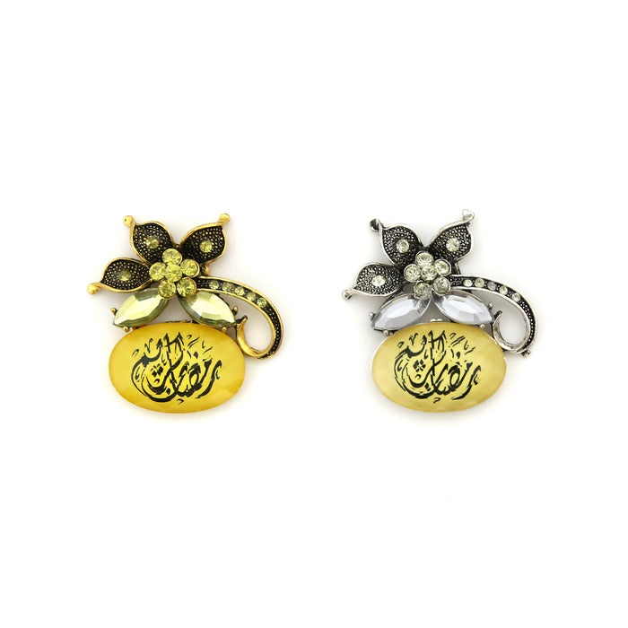 Fine Stone with Metal Flower