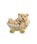 Vintage Mini Bear Carriage for Party Accent Figurine