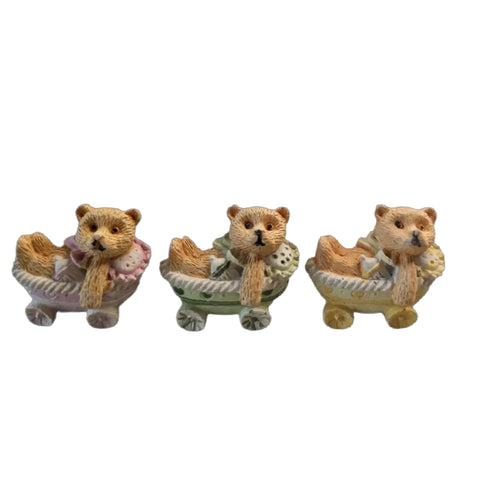 Mini 3D Vintage Bear in Carriage (10 pcs)