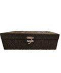 Ornamented Velvet Box with Lock for Decor