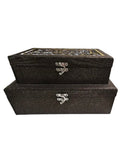 Ornamented Velvet Box with Lock