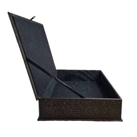 Ornamented Fabric Book Box – Brown or Gray