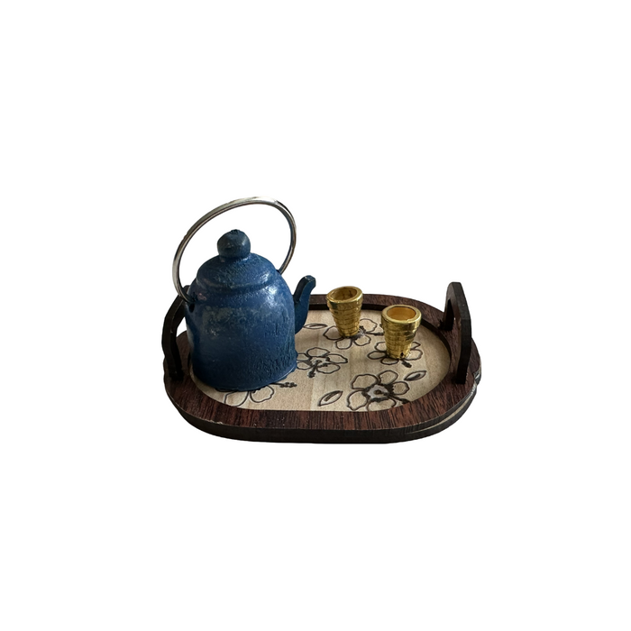 The Mini Hangout Tray with Tea Pot & Cups