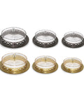 Set of six decorative Serving trays with different designs on a white background