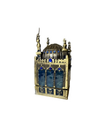 Decorative lantern with domed top and blue gemstone accents
