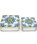 Decorative Glass Bowl with Tile Lid 