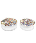 Glass box for serving with tiled Patterned Lid