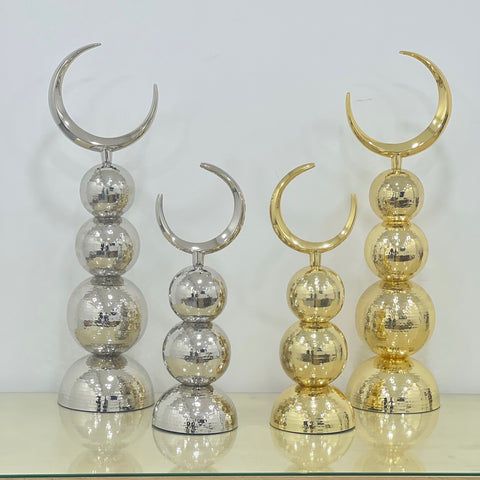 Crescent on Sphere Sculpture - Metalworks Collection