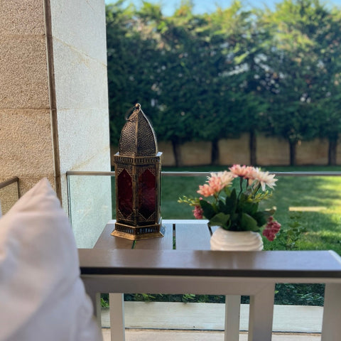 Lantern with Colored Glass