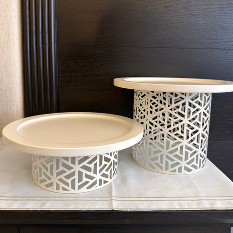 Sahara Serving Stand with Geometric Islamic Pattern Base