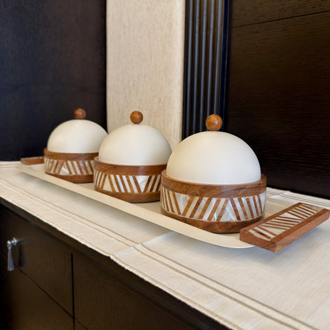 Sahara Triple Cloche Tray Set