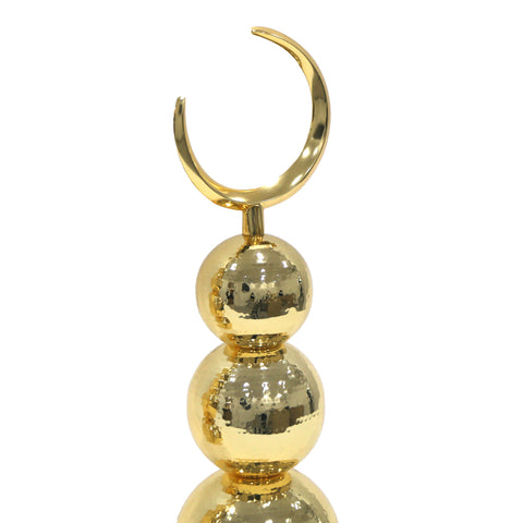 Crescent on Stacked Sphere Sculpture - Metalworks Collection
