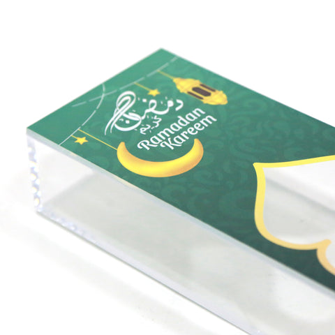 Ramadan Kareem Acrylic Box with Half Clear Cover
