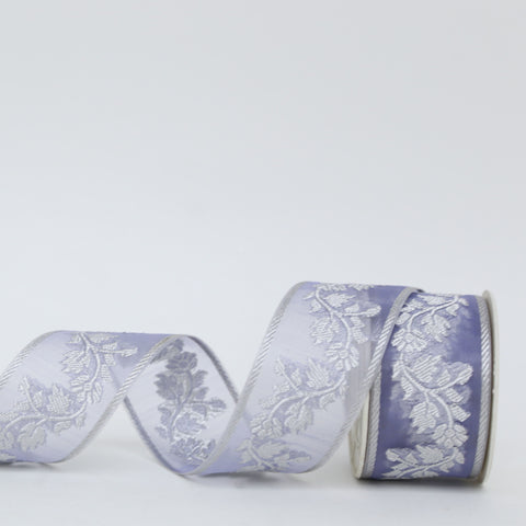 Embroidered Floral Ribbon on Sheer Organza in 8 Colors