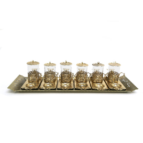 KAF Tea Cup Set for 6 with Tray and Tassel Covers