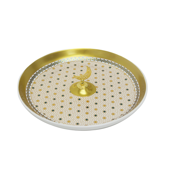 Jali Plate with Moon Center Handle
