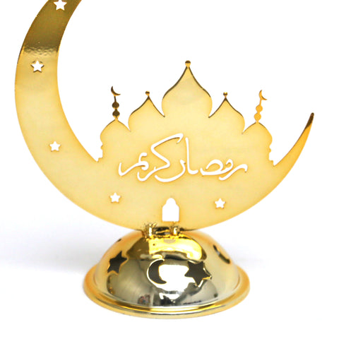 Ramadan Kareem Crescent Masjid – Gold Décor Piece