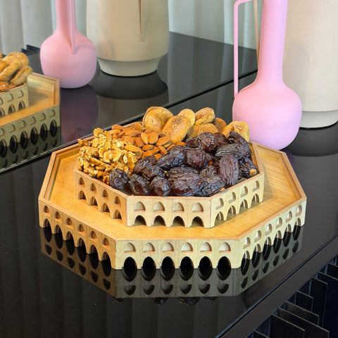 Wooden Islamic Serving Stand for Ramadan