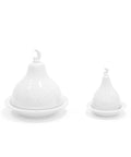 Minimalist ceramic serve dome canister with plain finish – versatile Arabic decor for elegant serving and storage.