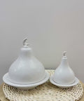 Minimalist ceramic serve dome canister with plain finish – versatile Arabic décor for elegant serving and storage.