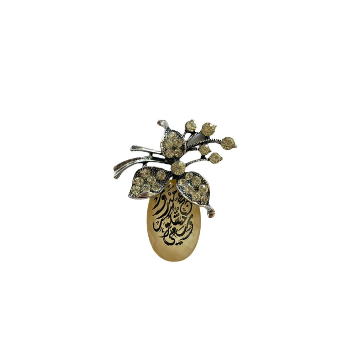 Fine Stone with Metal Flower