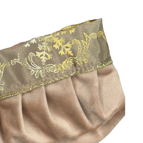 A white velvet pouch with white background