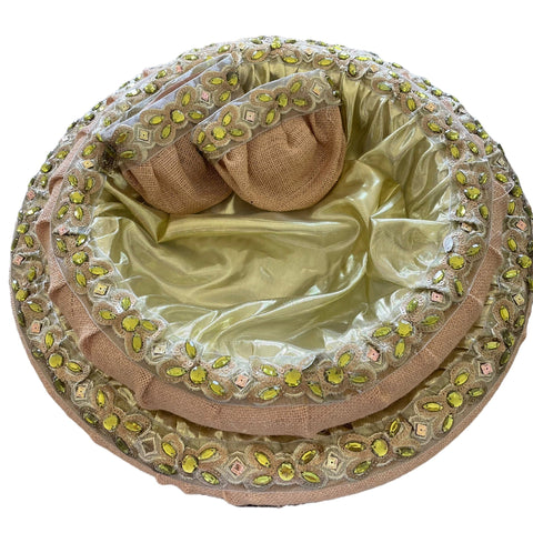 Round Handmade Embroidery Tray