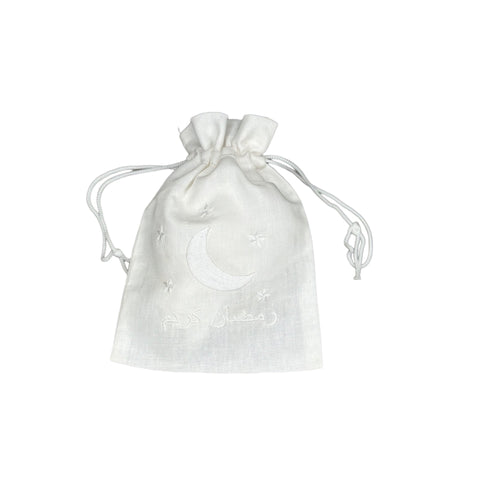 Linen Ramadan Kareem Embroidered Gift Bag for Elegant Gifting