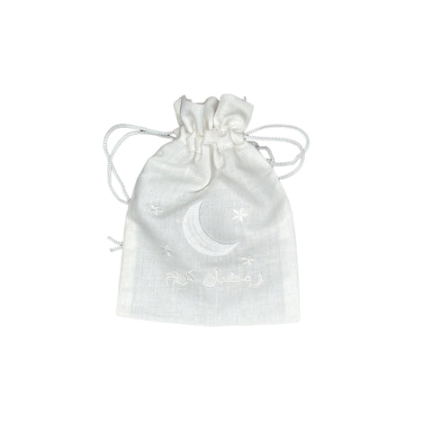 Linen Ramadan Kareem Embroidered Gift Bag for Elegant Gifting