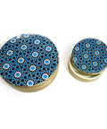 Porcelain round canister with hand-painted Pasha pattern 