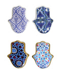 Mini porcelain Hamsa hand accessory with oriental pattern – symbolic Arabic décor for protection and beauty.