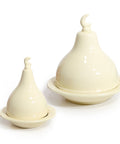 Minimalist ceramic serve dome canister with plain finish – versatile Arabic decor for elegant serving and storage.