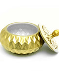 Porcelain bomboniere with Arabic calligraphy lid – elegant Arabic décor piece perfect for gifting and celebration.