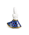 Mini porcelain accessory with 3D dervish motif – spiritual Islamic décor with Mediterranean detailing.
