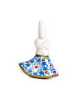 Mini porcelain accessory with 3D dervish motif – spiritual Islamic décor with Mediterranean detailing.