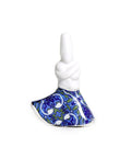 Mini porcelain accessory with 3D dervish motif – spiritual Islamic décor with Mediterranean detailing.