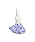 Mini porcelain accessory with 3D dervish motif – spiritual Islamic décor with Mediterranean detailing.