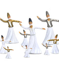 Whirling dervish figurine in traditional white attire – graceful Islamic décor from the FERQA Collection.