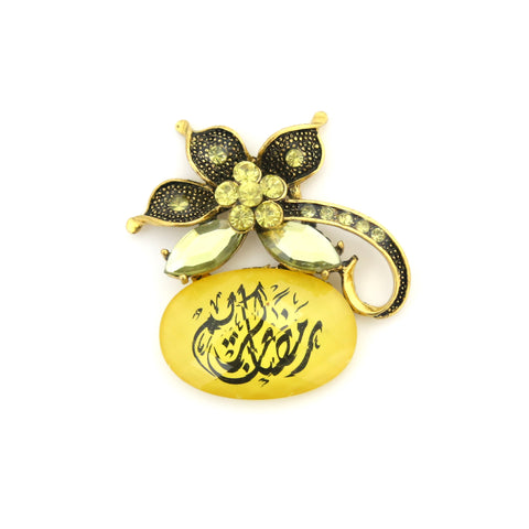 Fine Stone with Metal Flower