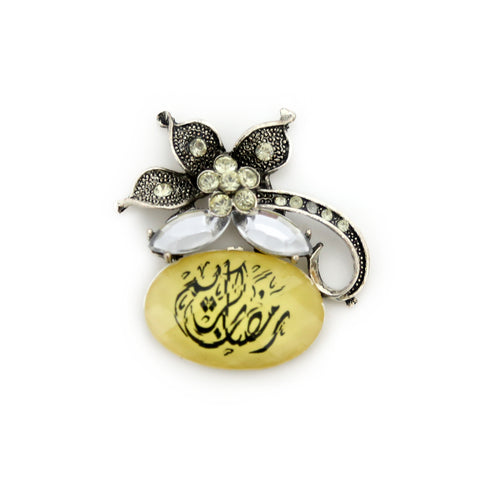 Fine Stone with Metal Flower