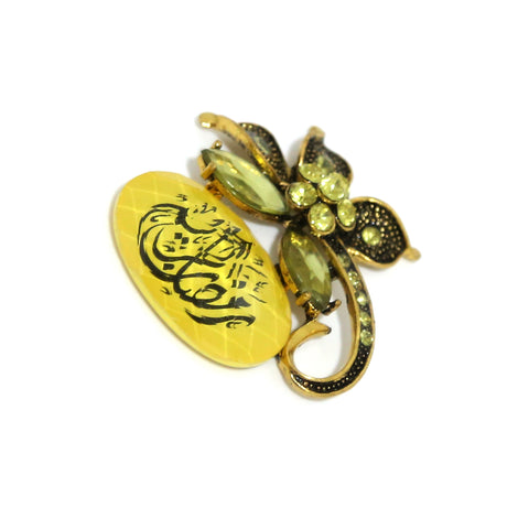 Fine Stone with Metal Flower