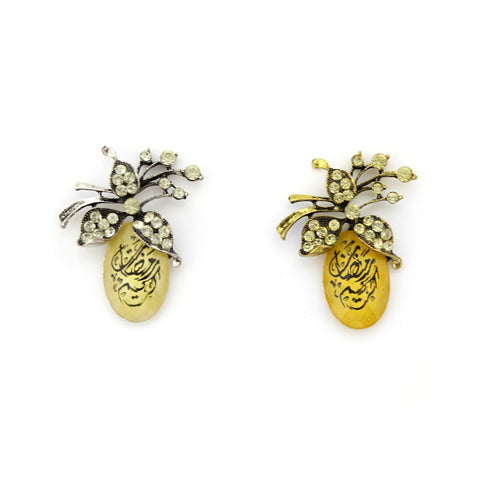 Fine Stone with Metal Flower